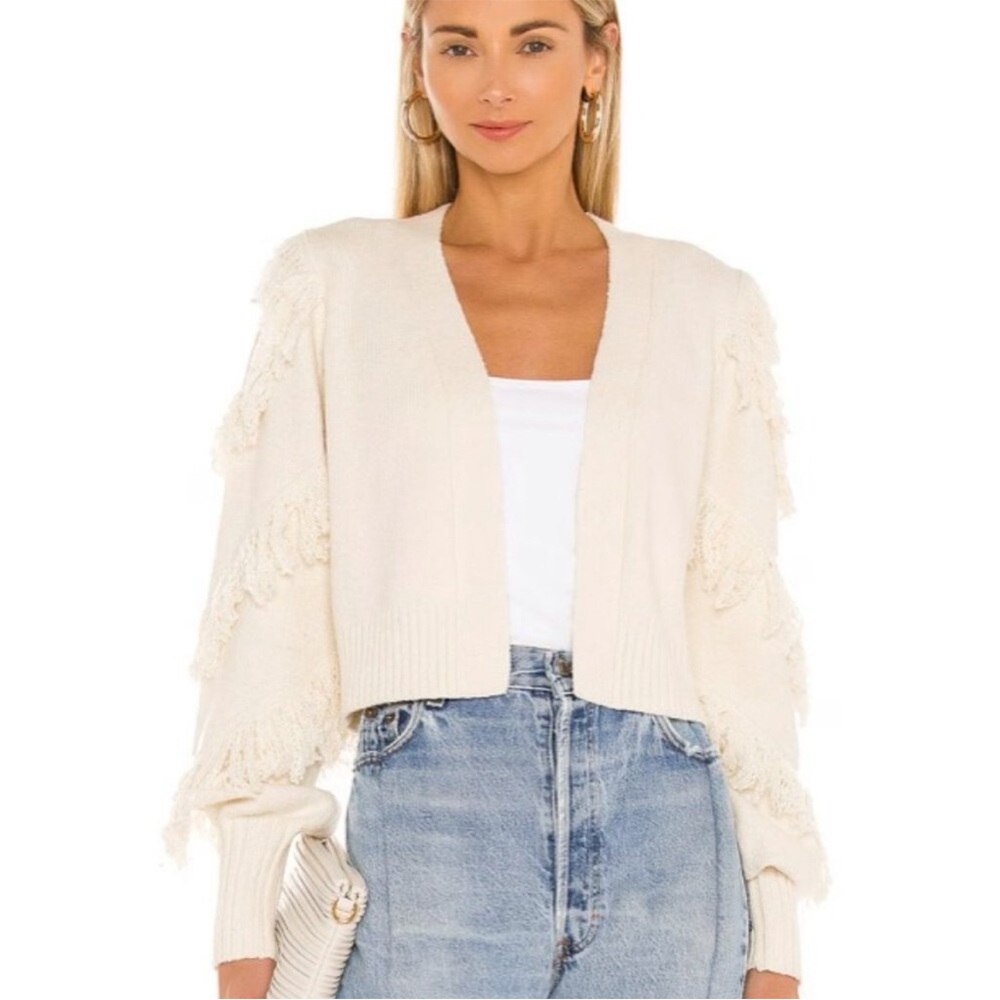 525 fringe cream cardigan!!